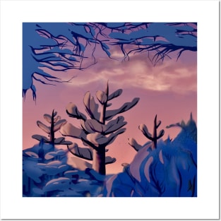 winter trees Posters and Art